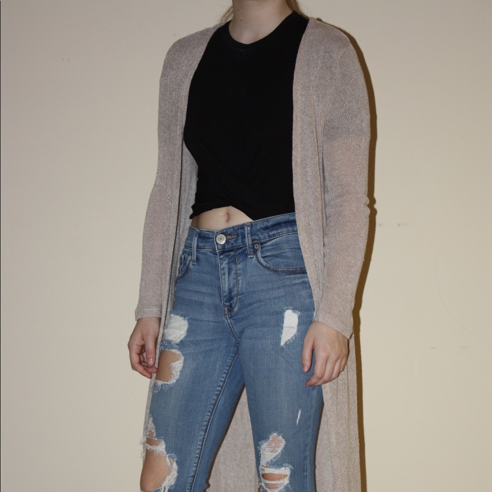 Long, Split-Back Cardigan
